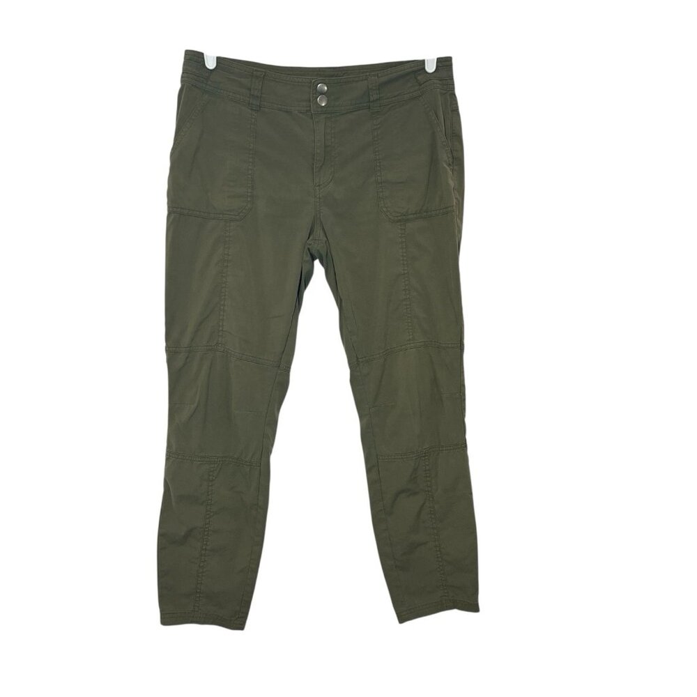 Prana Women’s Pants Size 14 Green Pockets Zipper Organic Cotton
